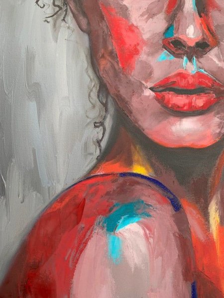 Картина акрилом девушка