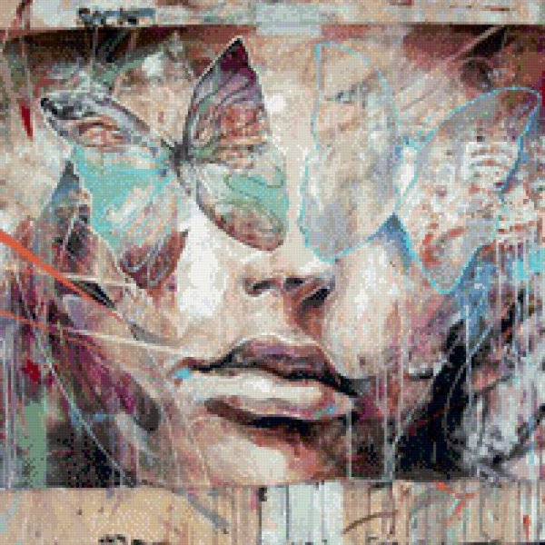 Девушка абстракция живопись