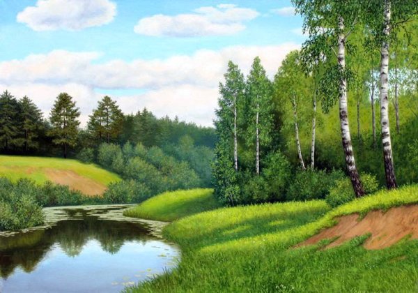 Летний пейзаж для детей