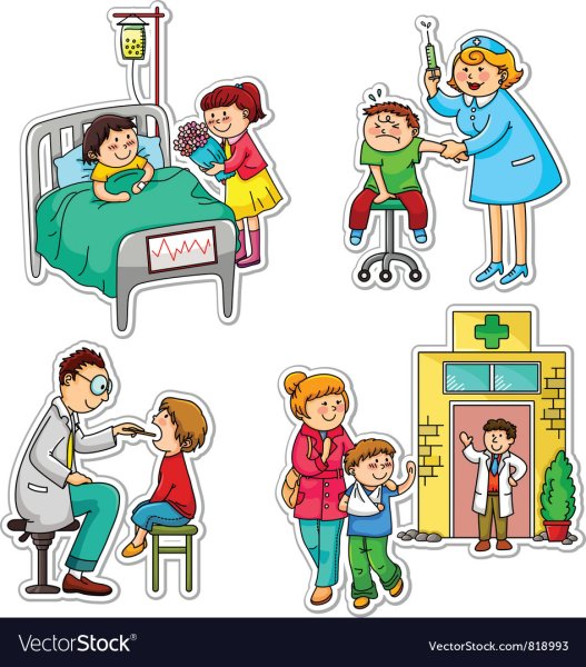 Мультяшные дети в больнице