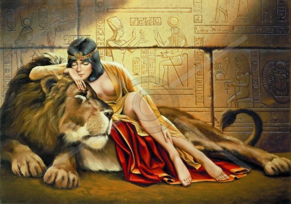 Картина Клеопатра со львом