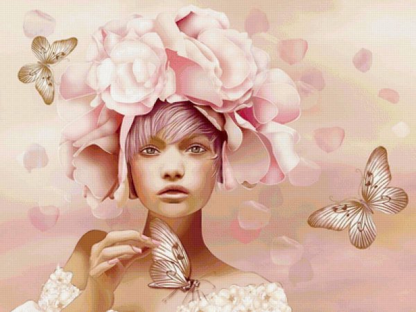 Стильная девушка с цветами