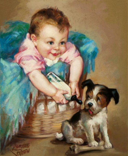 Дети и животные живопись