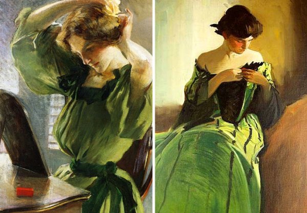 Дама в зеленом Клод Моне картина