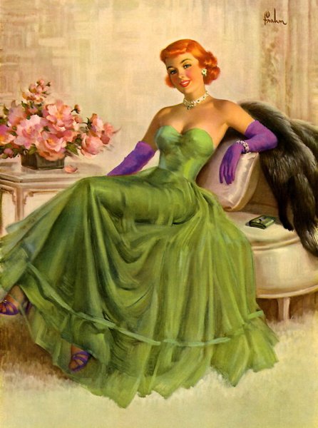 Дама в зеленом платье