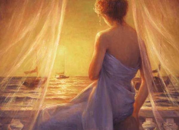 Девушки в солнечных лучах на картинах