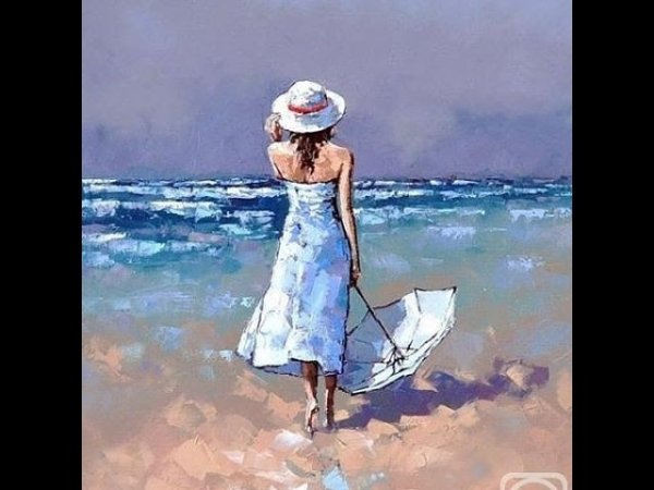 Стив Хэнкс акварель у моря