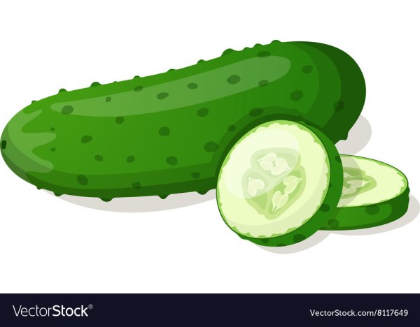 Огурец мультяшная на белом фоне