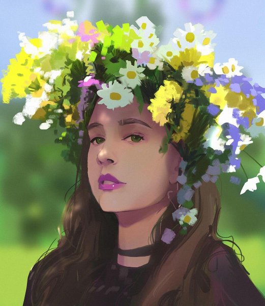 Девушка в венке арт