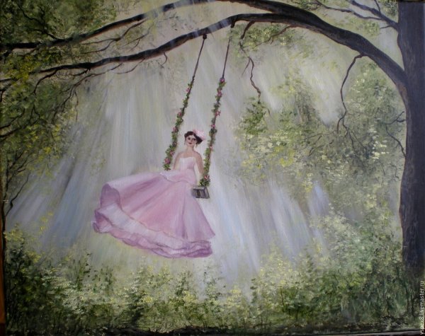 Качели в лесу