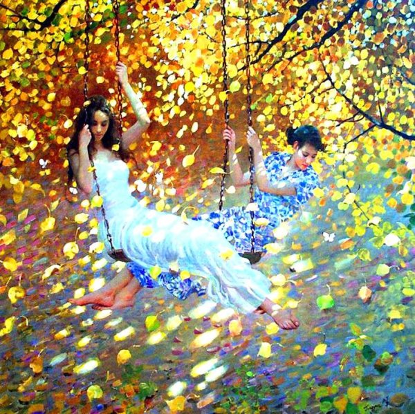 Девушка в сказочном саду