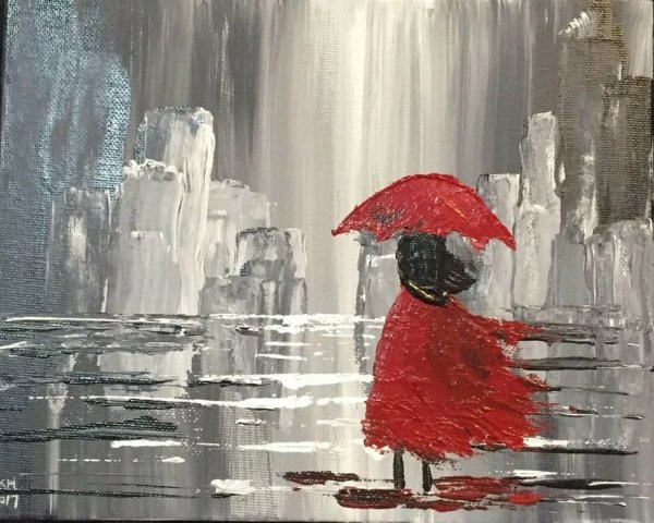 Моника Луньяк под дождём