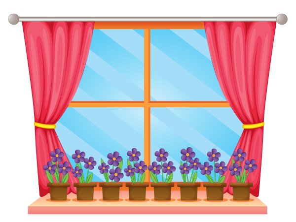 Мультяшные шторы в окне