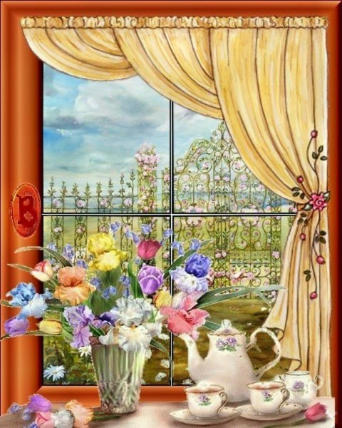 Вид из окна шторы