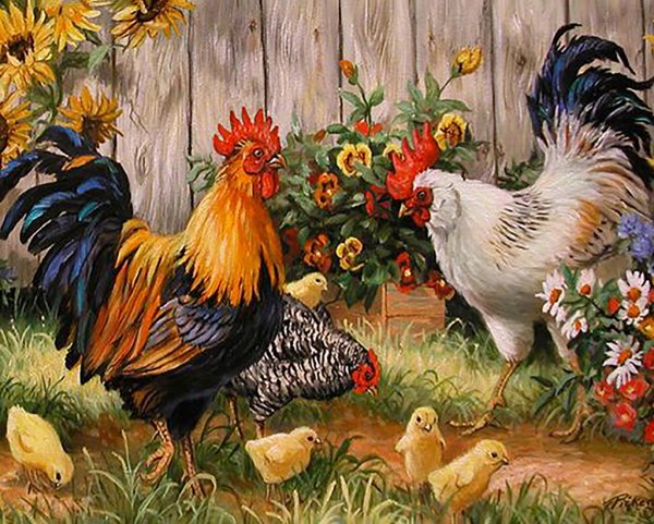 Алмазная мозаика деревенский дворик