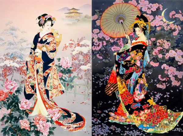 Японские картины гейши