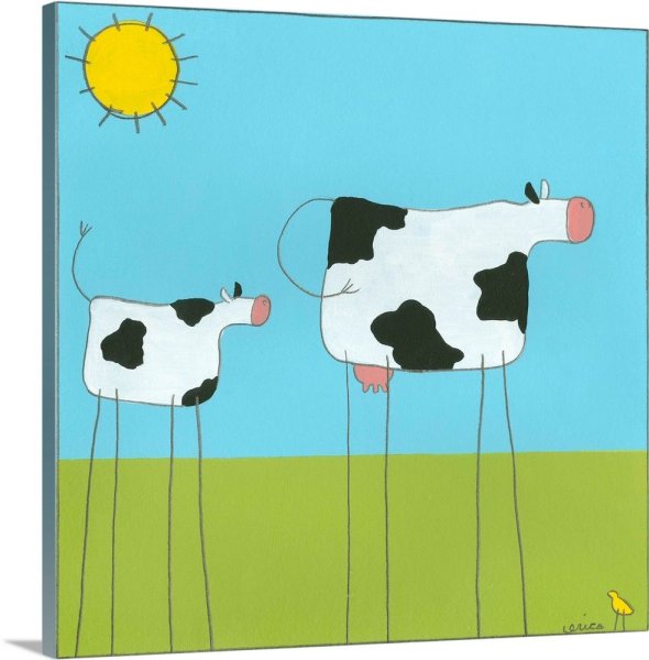 Картины с принтом коровы