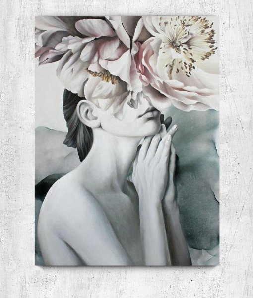 Девушка в кружевном платье картина интерьерная