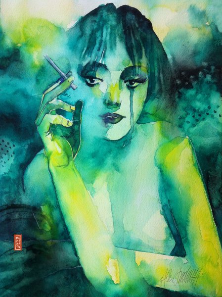 Картины курящих девушек