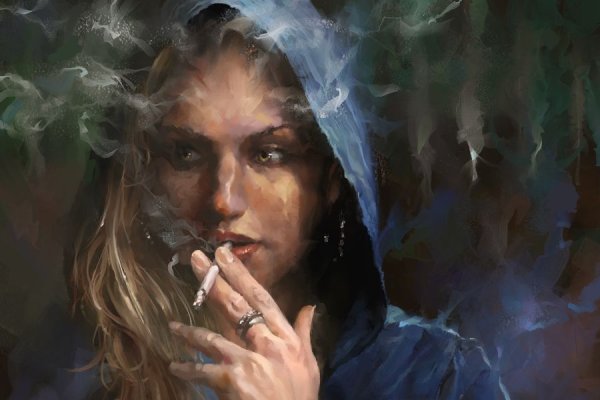Картина женщина с сигаретой