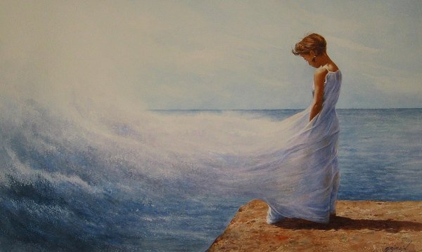 Женщина и море в живописи