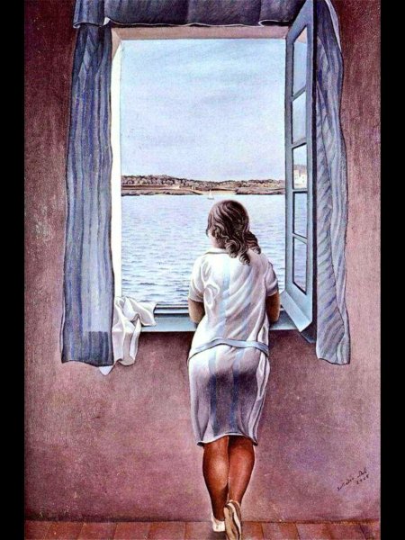 Сальвадор дали женская фигура у окна 1925г