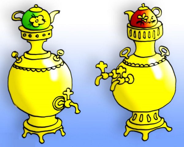 Самовар рисунок для детей