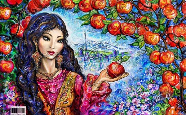 Казахская девушка арт