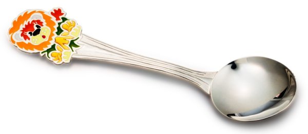 Серебряная ложка с львенком