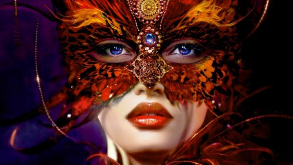 Девушка в венецианской маске