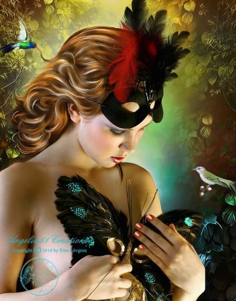 Девушка в маске фэнтези