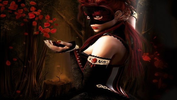 Девушка в маске фэнтези