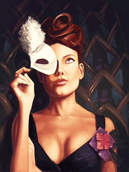 Девушка за маской