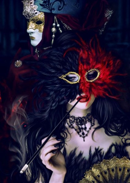 Вампирша в карнавальной маске