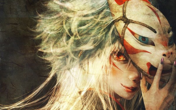 Девушка в маске арт