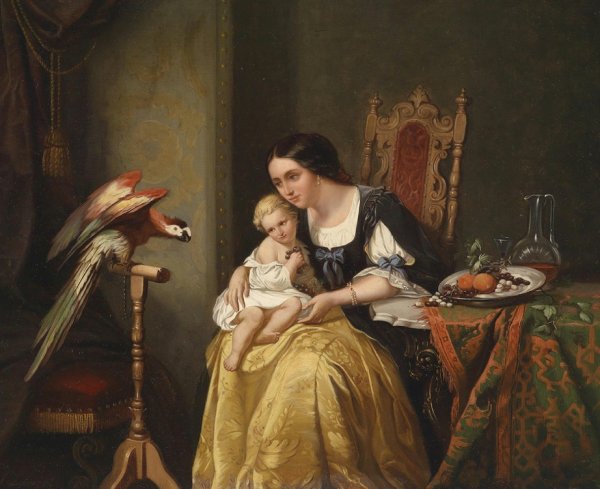 Кристина Робертсон children with Parrot