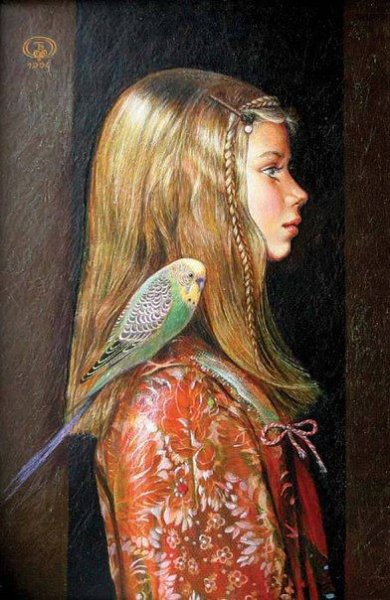 Женщина попугай