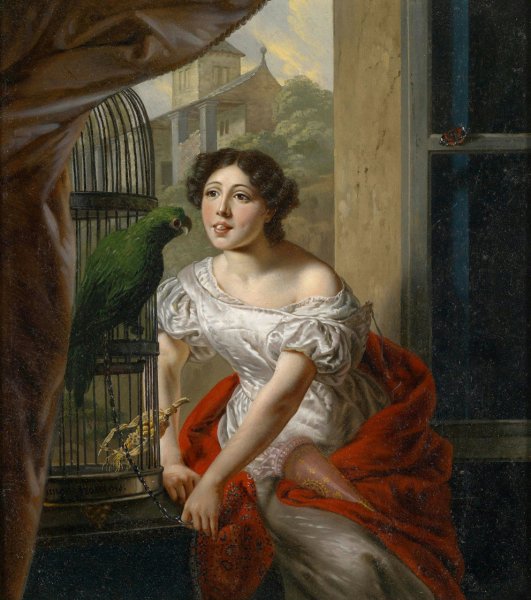 Художник Берта Моризо "девушка с птичкой" 1891