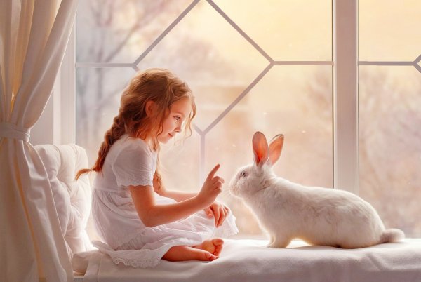 Девочка с кроликом