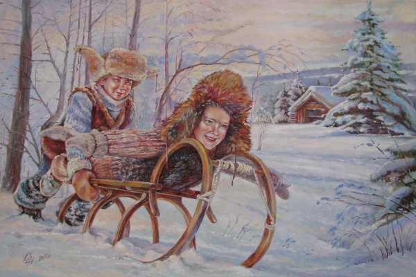 Евгений Балакшин художник зимние забавы