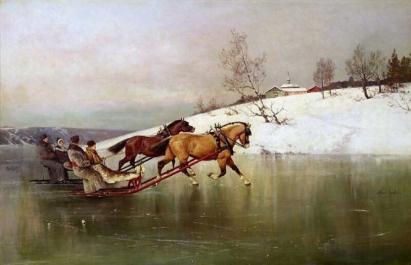 Старинные сани для лошади