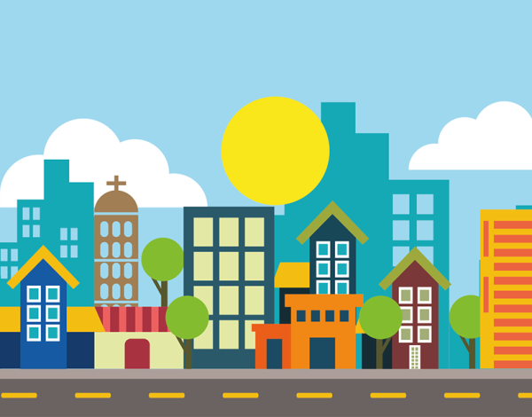 Иллюстрация города для детей