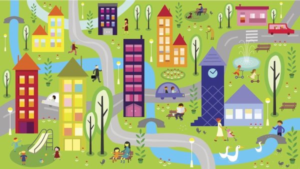 Фон города для детского сада