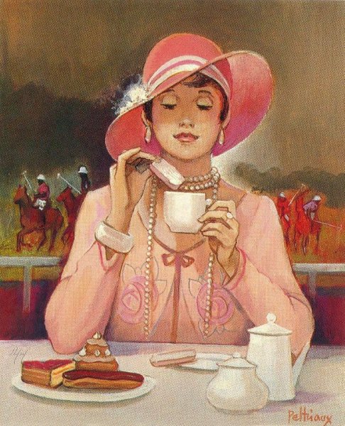 Кира Панина художник картины дама с кофе