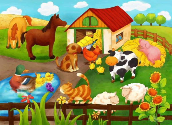 Фон ферма для детей без животных