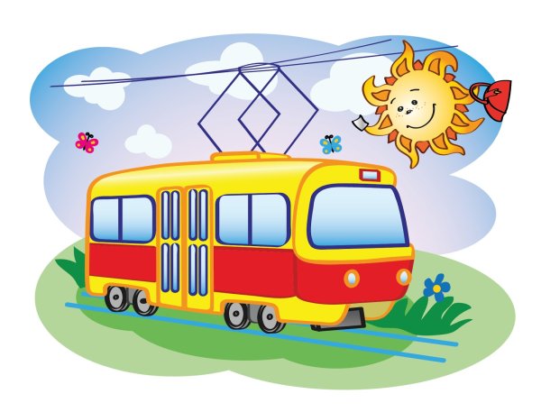 Трамвай картинка для детей