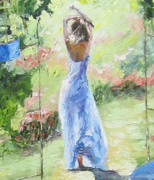 Девушка в саду картина маслом