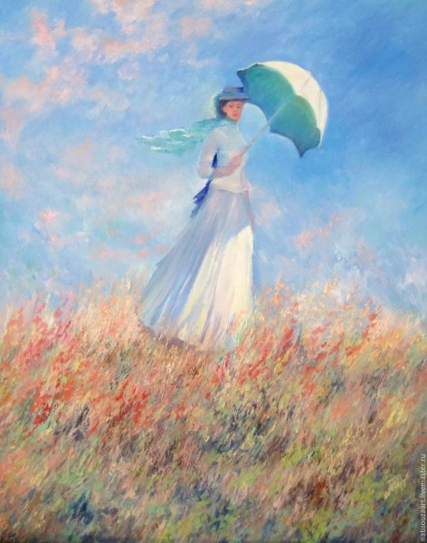Клод Моне девушка с зонтиком