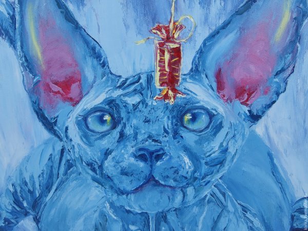 Голубой кот картина Луиса