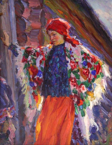Кузьмы Петрова-Водкина «девушка в Красном платке» (1925)